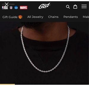 GLD 20” rope chain silver (white gold) 4mm NEW